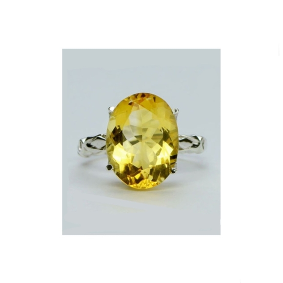 ♥️ LOVELY CITRINE STERLING SILVER RING - Picture 1 of 11